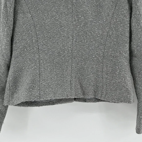 Vtg Kasper Womens Tweed Blazer Size 6‎ Gray Wool Metallic Career Business Jacket - Picture 12 of 13